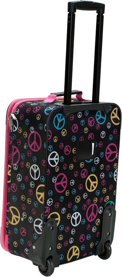 Fashion Softside Upright Luggage Set, Expandable, Wheel, Telescopic Handle,Turquoise, (14/19) - Colors B