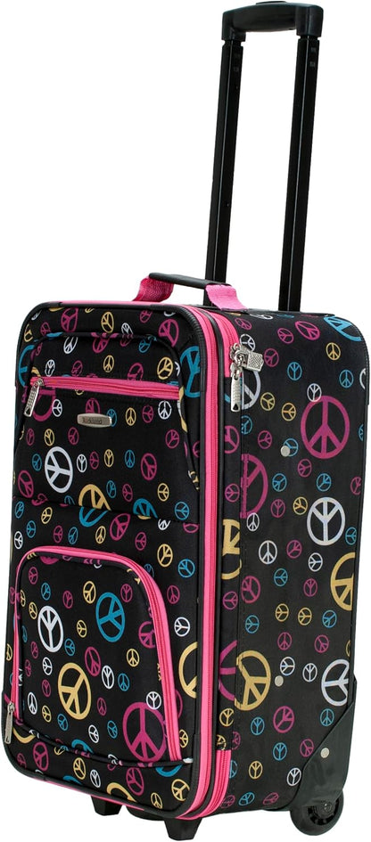 Fashion Softside Upright Luggage Set, Expandable, Wheel, Telescopic Handle,Turquoise, (14/19) - Colors B