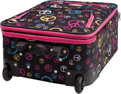 Fashion Softside Upright Luggage Set, Expandable, Wheel, Telescopic Handle,Turquoise, (14/19) - Colors B