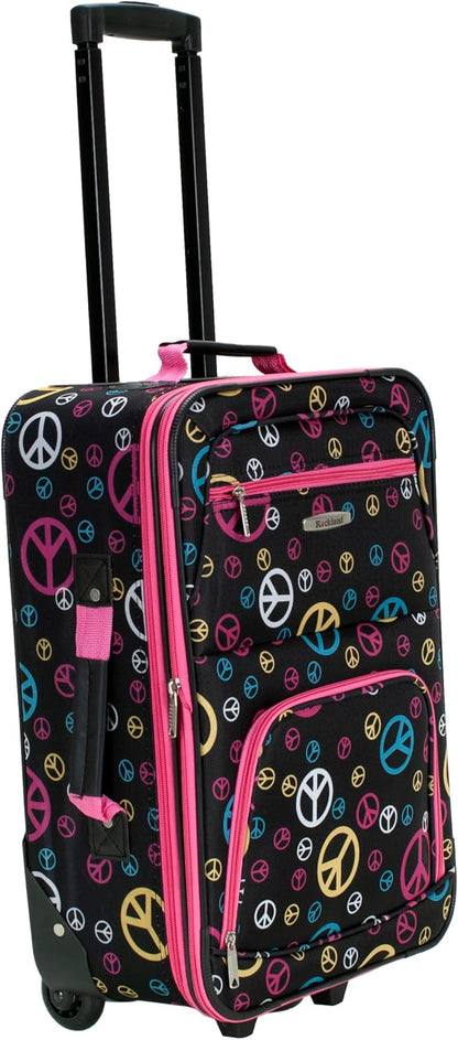Fashion Softside Upright Luggage Set, Expandable, Wheel, Telescopic Handle,Turquoise, (14/19) - Colors B