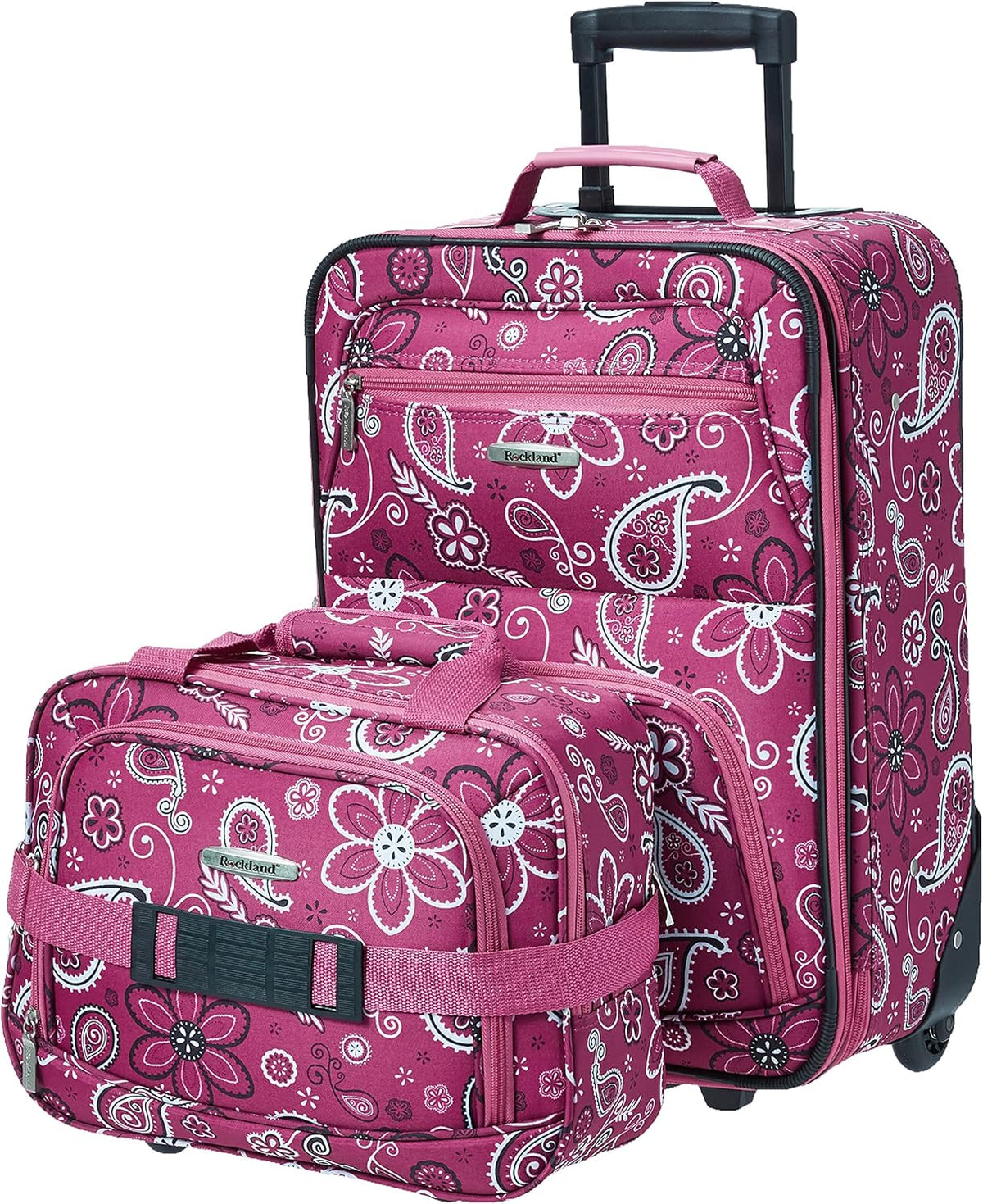 Fashion Softside Upright Luggage Set, Expandable, Wheel, Telescopic Handle,Turquoise, (14/19) - Colors B