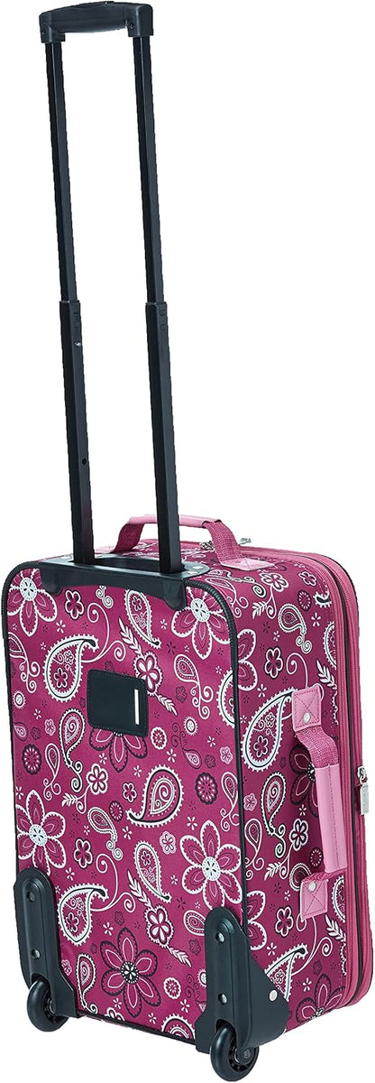 Fashion Softside Upright Luggage Set, Expandable, Wheel, Telescopic Handle,Turquoise, (14/19) - Colors B