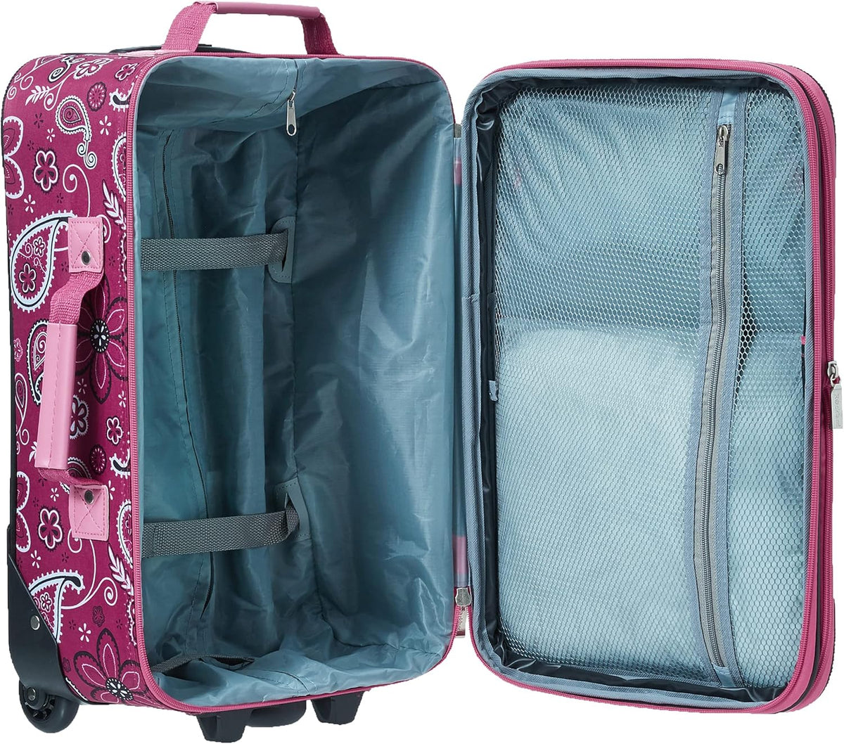 Fashion Softside Upright Luggage Set, Expandable, Wheel, Telescopic Handle,Turquoise, (14/19) - Colors B
