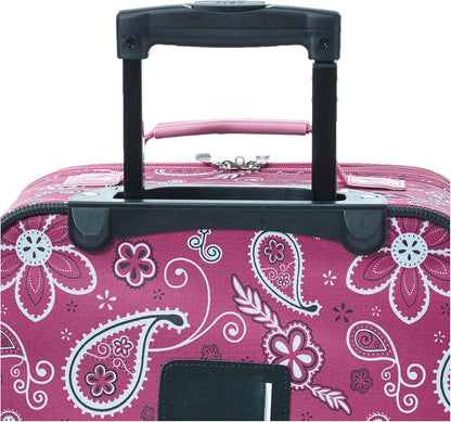 Fashion Softside Upright Luggage Set, Expandable, Wheel, Telescopic Handle,Turquoise, (14/19) - Colors B