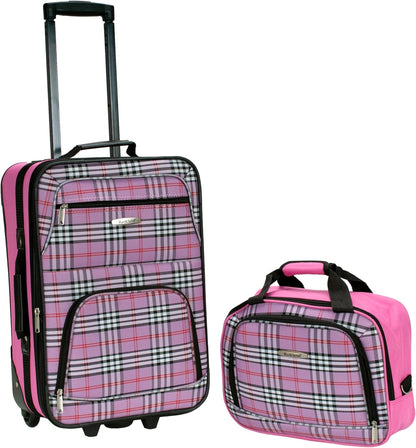 Fashion Softside Upright Luggage Set, Expandable, Wheel, Telescopic Handle,Turquoise, (14/19) - Colors B