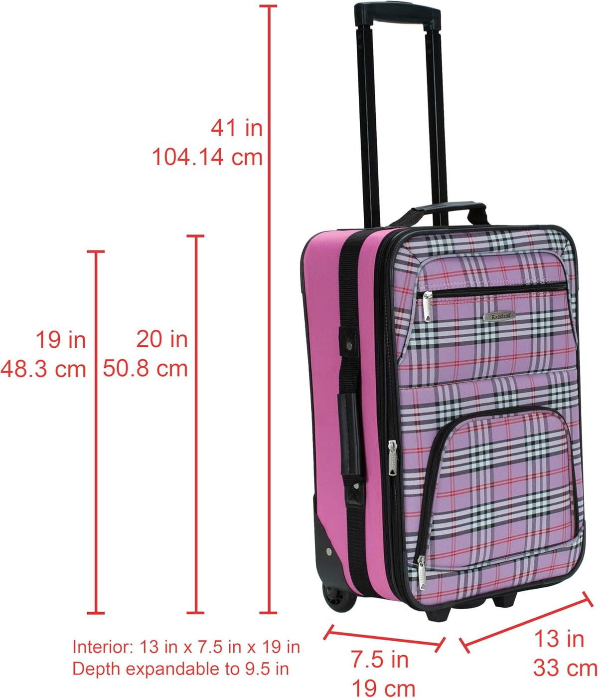 Fashion Softside Upright Luggage Set, Expandable, Wheel, Telescopic Handle,Turquoise, (14/19) - Colors B