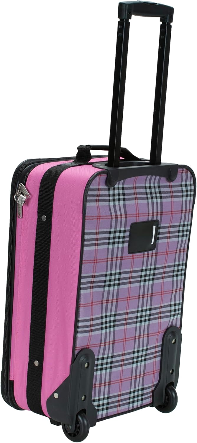 Fashion Softside Upright Luggage Set, Expandable, Wheel, Telescopic Handle,Turquoise, (14/19) - Colors B