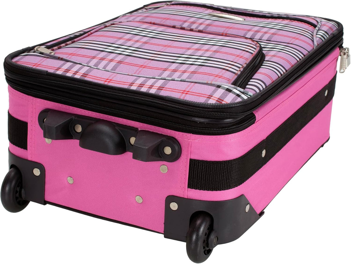 Fashion Softside Upright Luggage Set, Expandable, Wheel, Telescopic Handle,Turquoise, (14/19) - Colors B