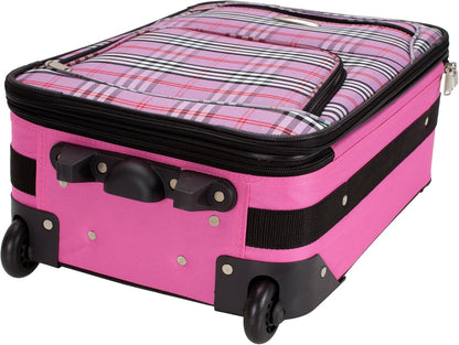Fashion Softside Upright Luggage Set, Expandable, Wheel, Telescopic Handle,Turquoise, (14/19) - Colors B