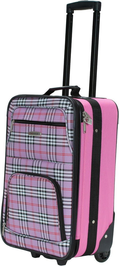 Fashion Softside Upright Luggage Set, Expandable, Wheel, Telescopic Handle,Turquoise, (14/19) - Colors B