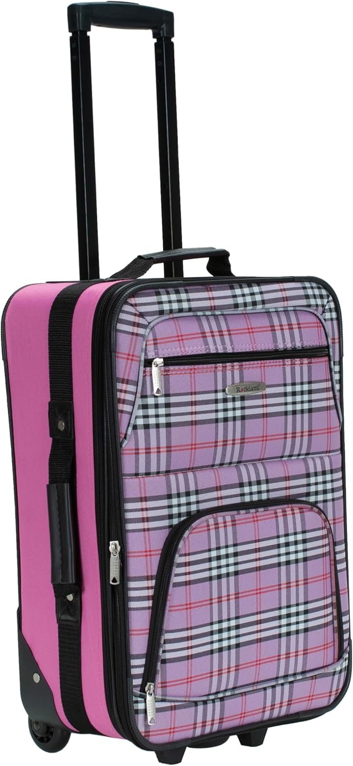 Fashion Softside Upright Luggage Set, Expandable, Wheel, Telescopic Handle,Turquoise, (14/19) - Colors B