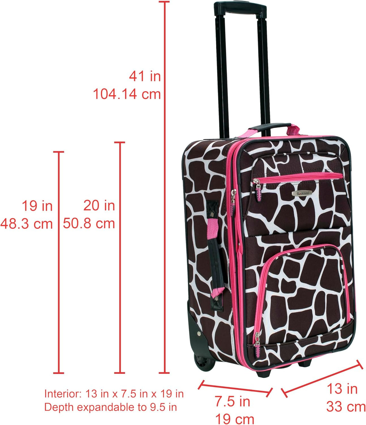 Fashion Softside Upright Luggage Set, Expandable, Wheel, Telescopic Handle,Turquoise, (14/19) - Colors B