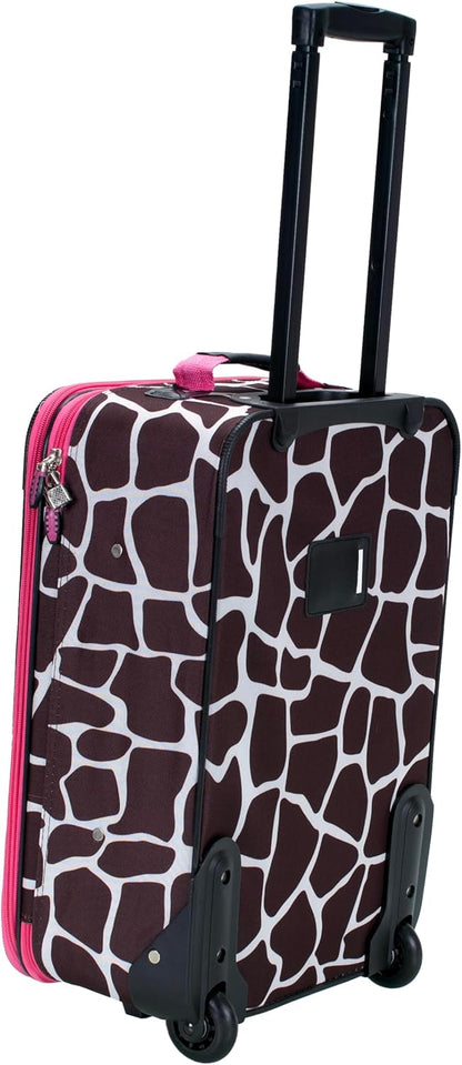 Fashion Softside Upright Luggage Set, Expandable, Wheel, Telescopic Handle,Turquoise, (14/19) - Colors B