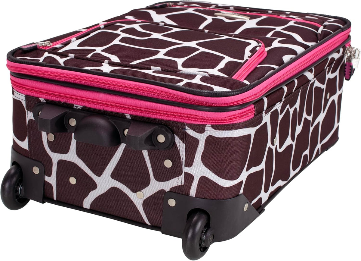 Fashion Softside Upright Luggage Set, Expandable, Wheel, Telescopic Handle,Turquoise, (14/19) - Colors B