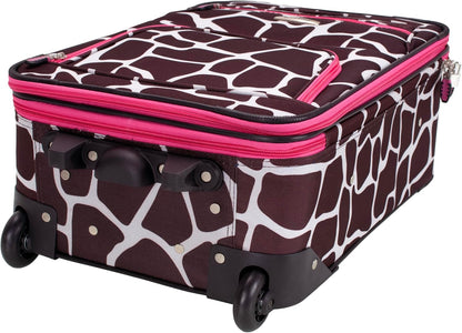 Fashion Softside Upright Luggage Set, Expandable, Wheel, Telescopic Handle,Turquoise, (14/19) - Colors B