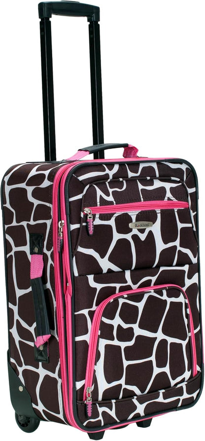 Fashion Softside Upright Luggage Set, Expandable, Wheel, Telescopic Handle,Turquoise, (14/19) - Colors B
