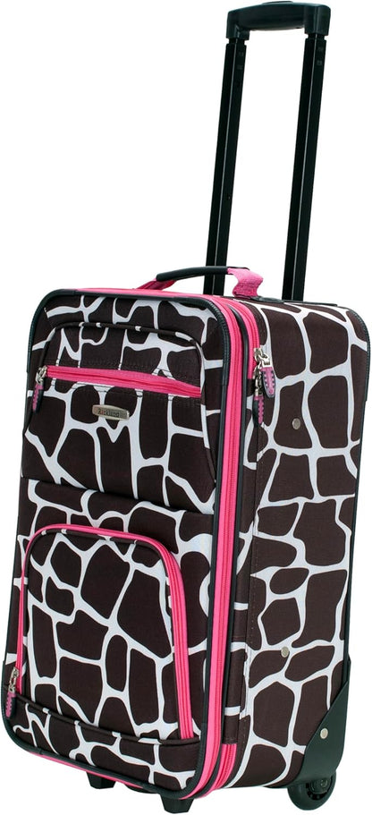 Fashion Softside Upright Luggage Set, Expandable, Wheel, Telescopic Handle,Turquoise, (14/19) - Colors B