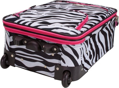 Fashion Softside Upright Luggage Set, Expandable, Wheel, Telescopic Handle,Turquoise, (14/19) - Colors B