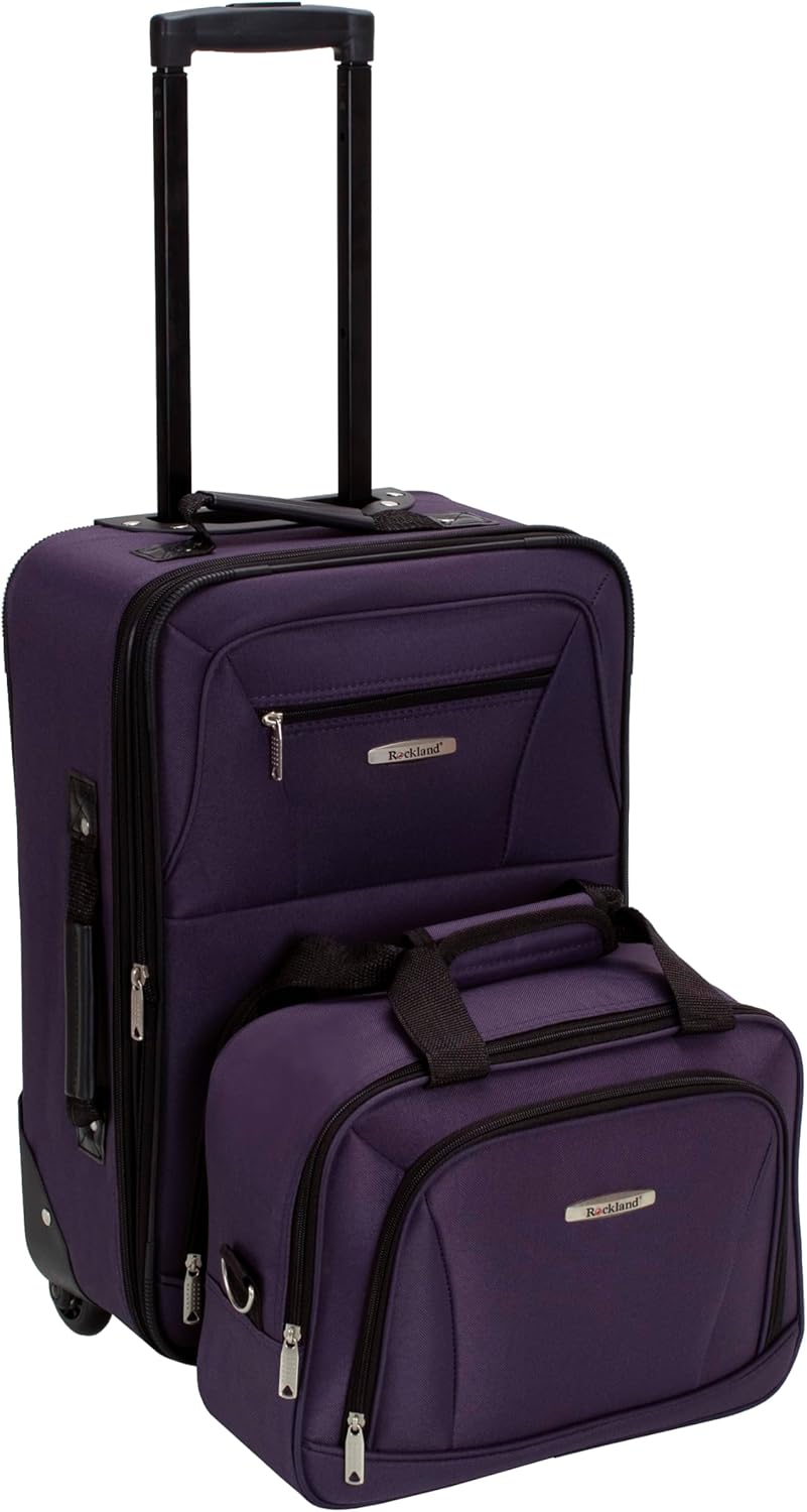 Fashion Softside Upright Luggage Set, Expandable, Wheel, Telescopic Handle,Turquoise, (14/19) - Colors B