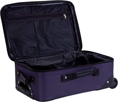 Fashion Softside Upright Luggage Set, Expandable, Wheel, Telescopic Handle,Turquoise, (14/19) - Colors B