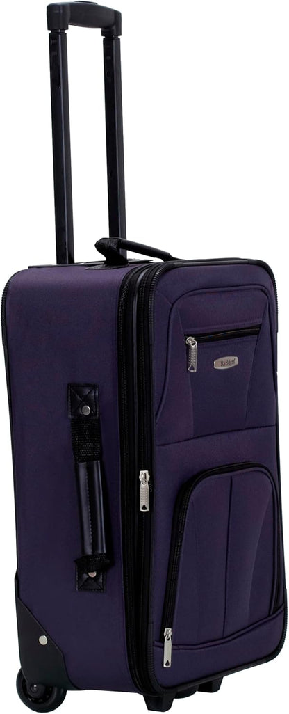 Fashion Softside Upright Luggage Set, Expandable, Wheel, Telescopic Handle,Turquoise, (14/19) - Colors B