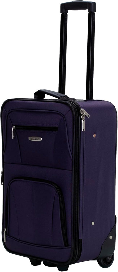 Fashion Softside Upright Luggage Set, Expandable, Wheel, Telescopic Handle,Turquoise, (14/19) - Colors B