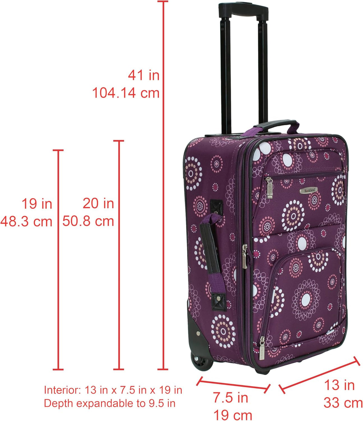 Fashion Softside Upright Luggage Set, Expandable, Wheel, Telescopic Handle,Turquoise, (14/19) - Colors B