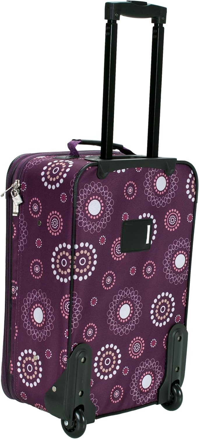 Fashion Softside Upright Luggage Set, Expandable, Wheel, Telescopic Handle,Turquoise, (14/19) - Colors B