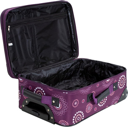 Fashion Softside Upright Luggage Set, Expandable, Wheel, Telescopic Handle,Turquoise, (14/19) - Colors B