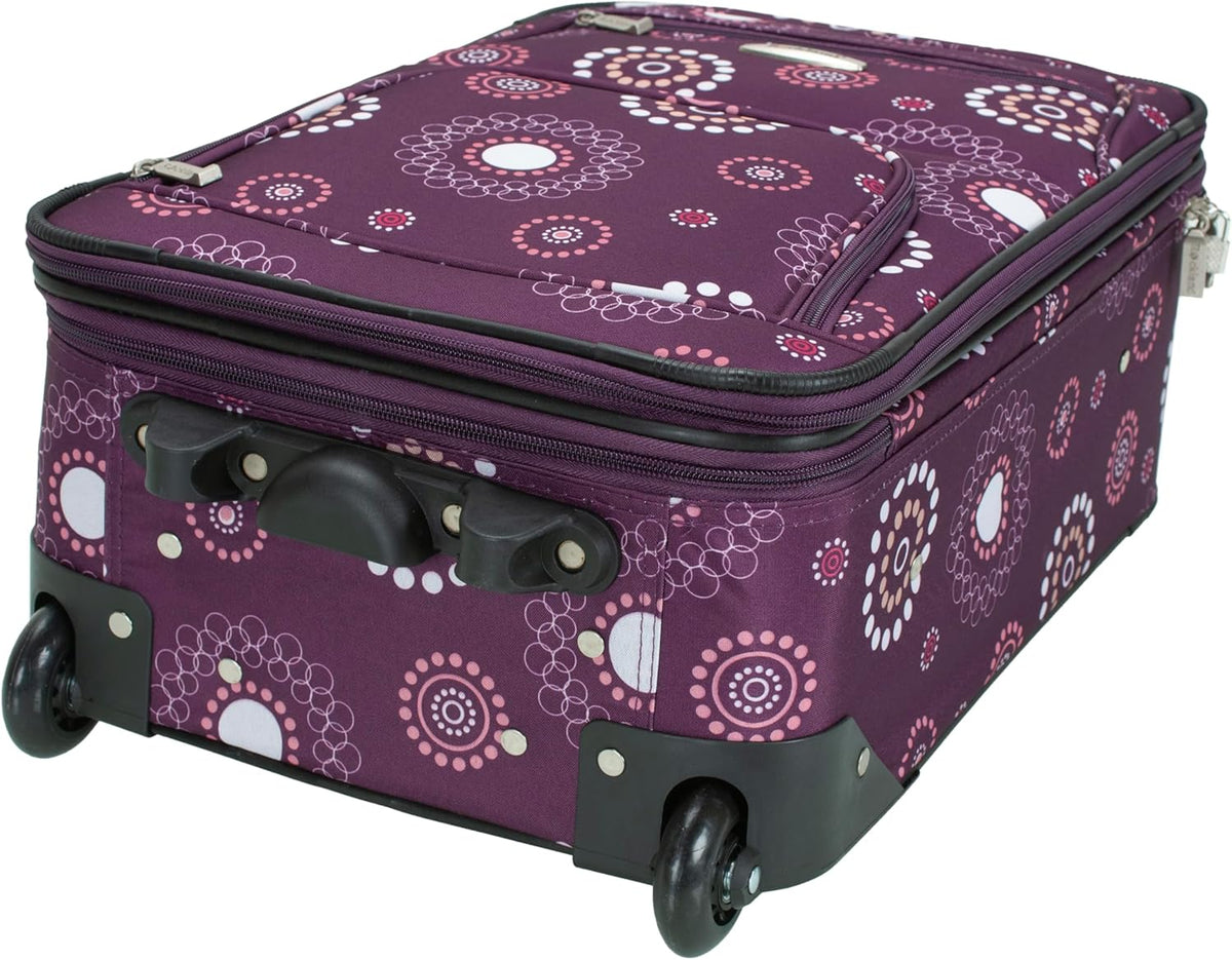 Fashion Softside Upright Luggage Set, Expandable, Wheel, Telescopic Handle,Turquoise, (14/19) - Colors B