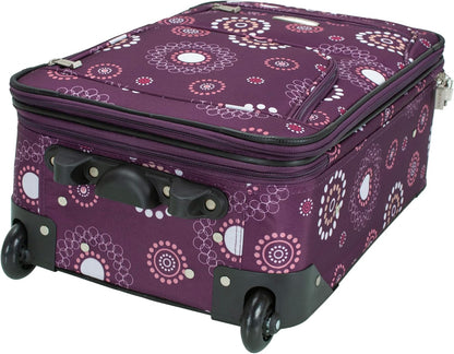 Fashion Softside Upright Luggage Set, Expandable, Wheel, Telescopic Handle,Turquoise, (14/19) - Colors B