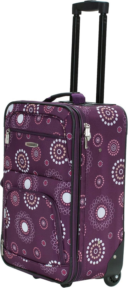 Fashion Softside Upright Luggage Set, Expandable, Wheel, Telescopic Handle,Turquoise, (14/19) - Colors B
