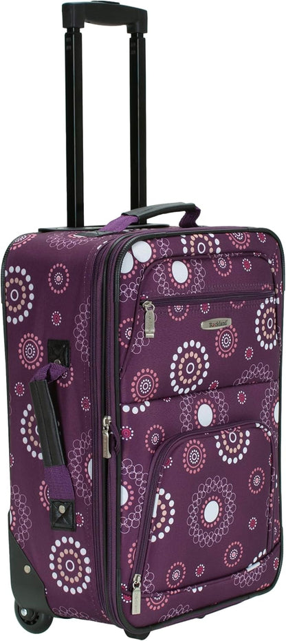 Fashion Softside Upright Luggage Set, Expandable, Wheel, Telescopic Handle,Turquoise, (14/19) - Colors B