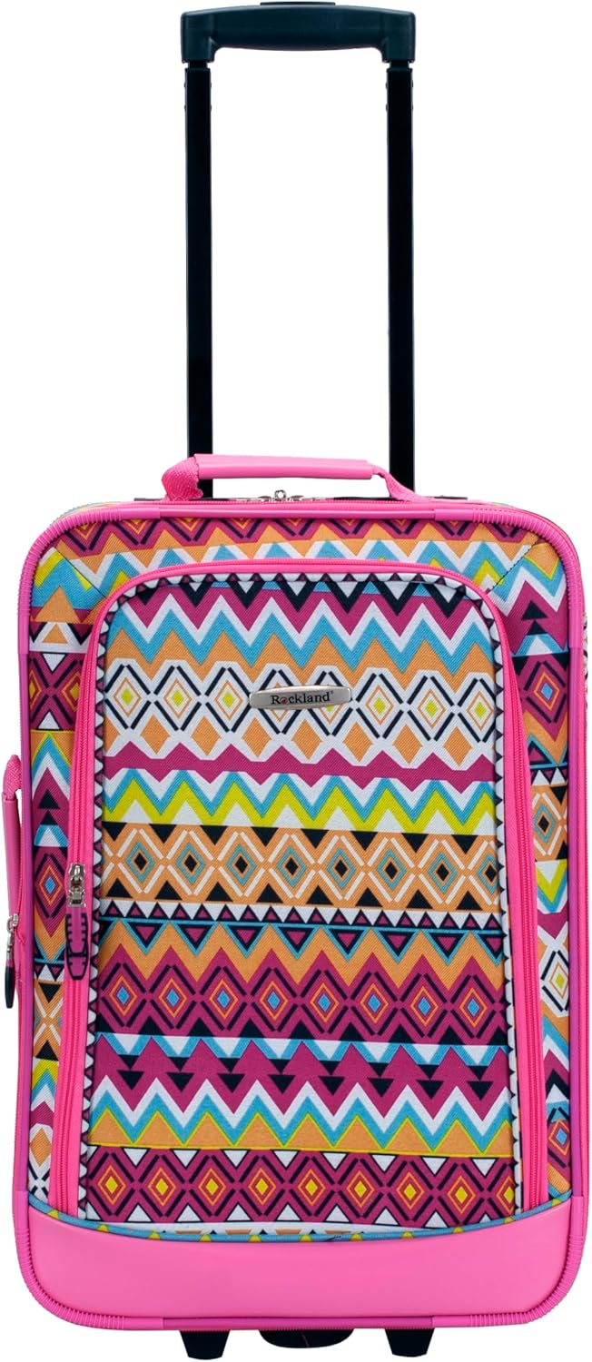 Fashion Softside Upright Luggage Set, Expandable, Wheel, Telescopic Handle,Turquoise, (14/19) - Colors B