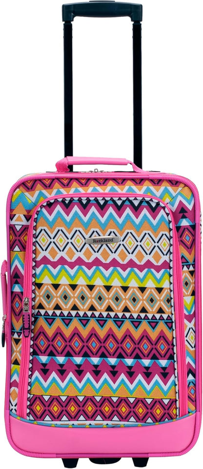 Fashion Softside Upright Luggage Set, Expandable, Wheel, Telescopic Handle,Turquoise, (14/19) - Colors B