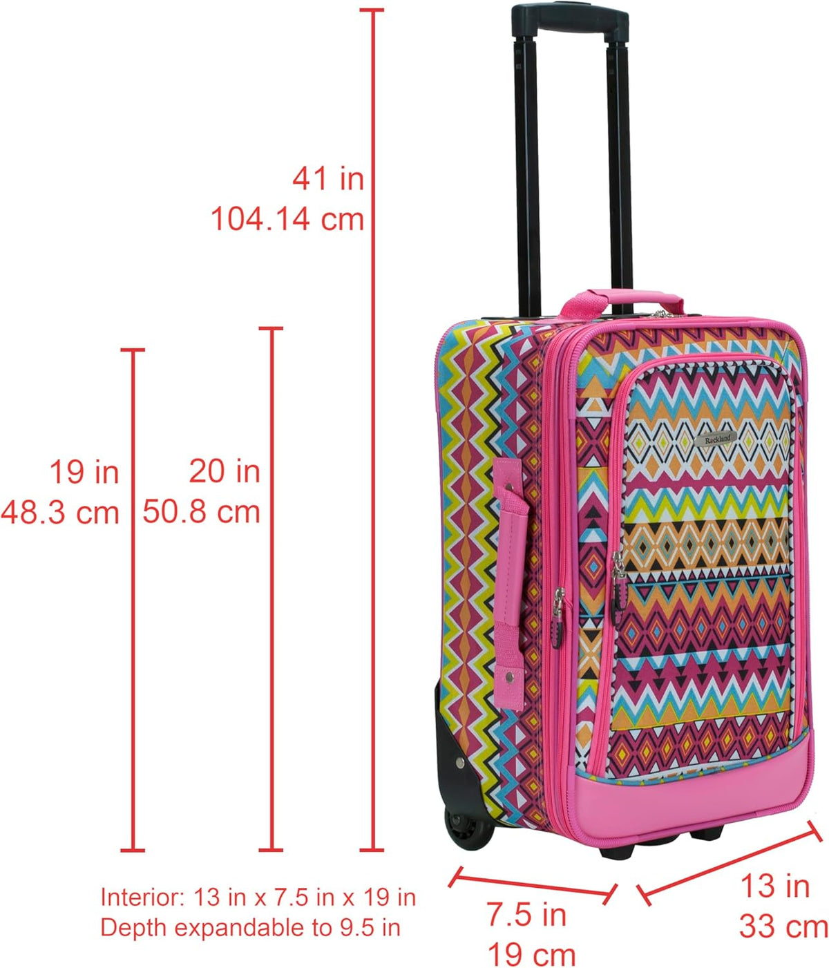 Fashion Softside Upright Luggage Set, Expandable, Wheel, Telescopic Handle,Turquoise, (14/19) - Colors B