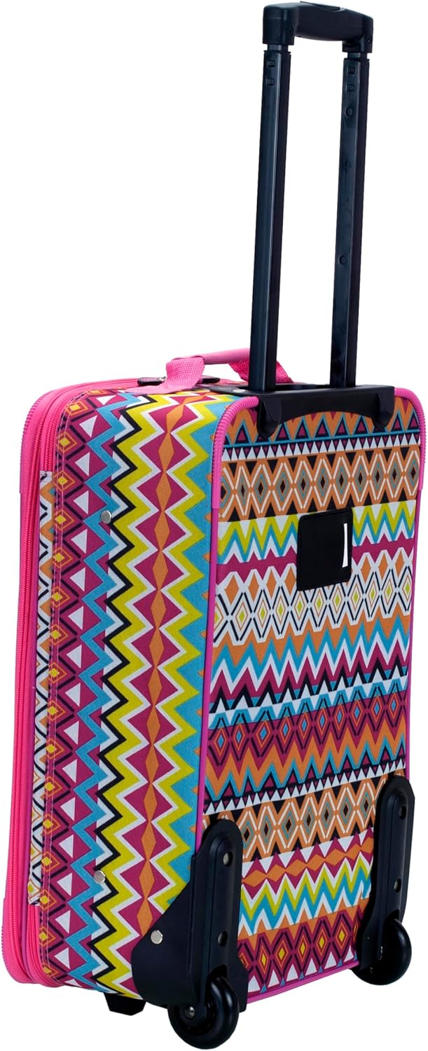 Fashion Softside Upright Luggage Set, Expandable, Wheel, Telescopic Handle,Turquoise, (14/19) - Colors B