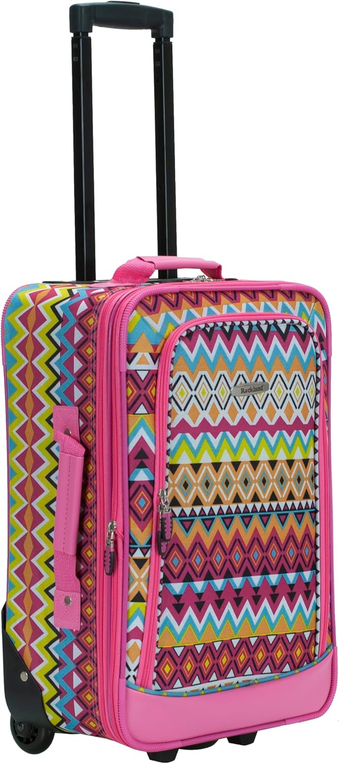 Fashion Softside Upright Luggage Set, Expandable, Wheel, Telescopic Handle,Turquoise, (14/19) - Colors B