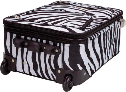 Fashion Softside Upright Luggage Set, Expandable, Wheel, Telescopic Handle,Turquoise, (14/19) - Colors B