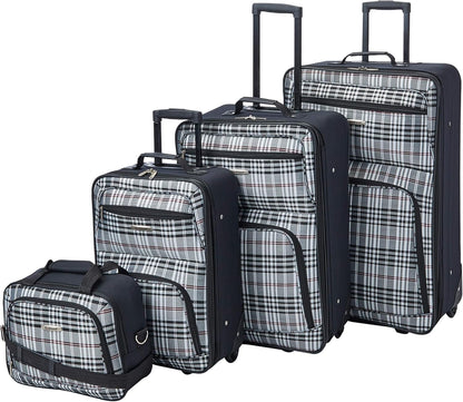 Fashion Softside Upright Luggage Set, Expandable, Wheel, Telescopic Handle,Turquoise, (14/19) - Colors B