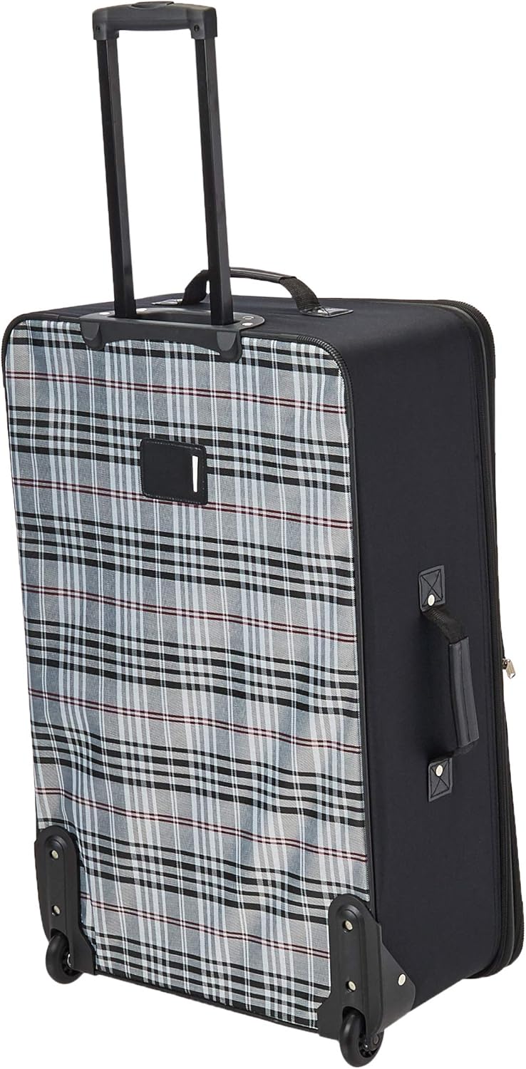 Fashion Softside Upright Luggage Set, Expandable, Wheel, Telescopic Handle,Turquoise, (14/19) - Colors B
