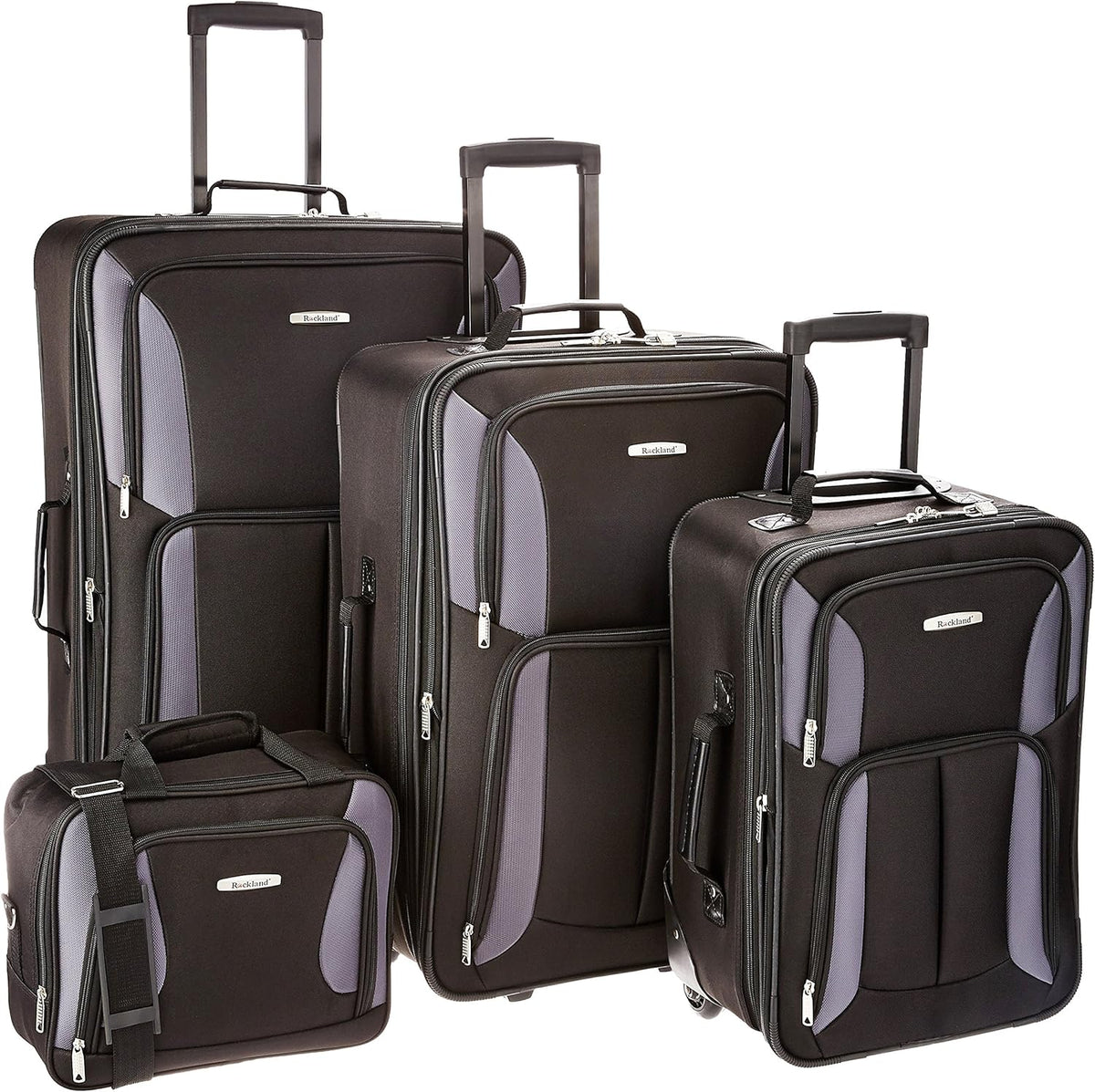 Fashion Softside Upright Luggage Set, Expandable, Wheel, Telescopic Handle,Turquoise, (14/19) - Colors B