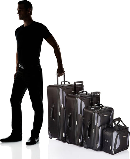 Fashion Softside Upright Luggage Set, Expandable, Wheel, Telescopic Handle,Turquoise, (14/19) - Colors B