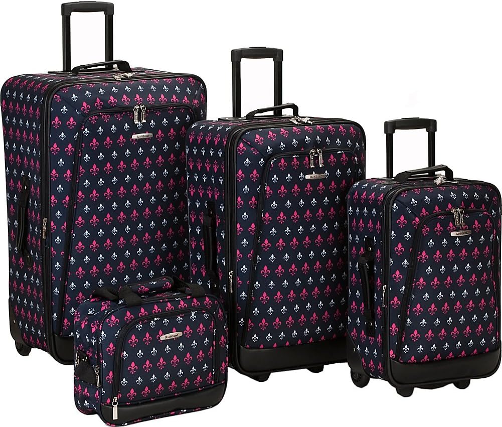 Fashion Softside Upright Luggage Set, Expandable, Wheel, Telescopic Handle,Turquoise, (14/19) - Colors B