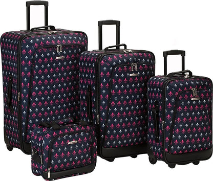 Fashion Softside Upright Luggage Set, Expandable, Wheel, Telescopic Handle,Turquoise, (14/19) - Colors B