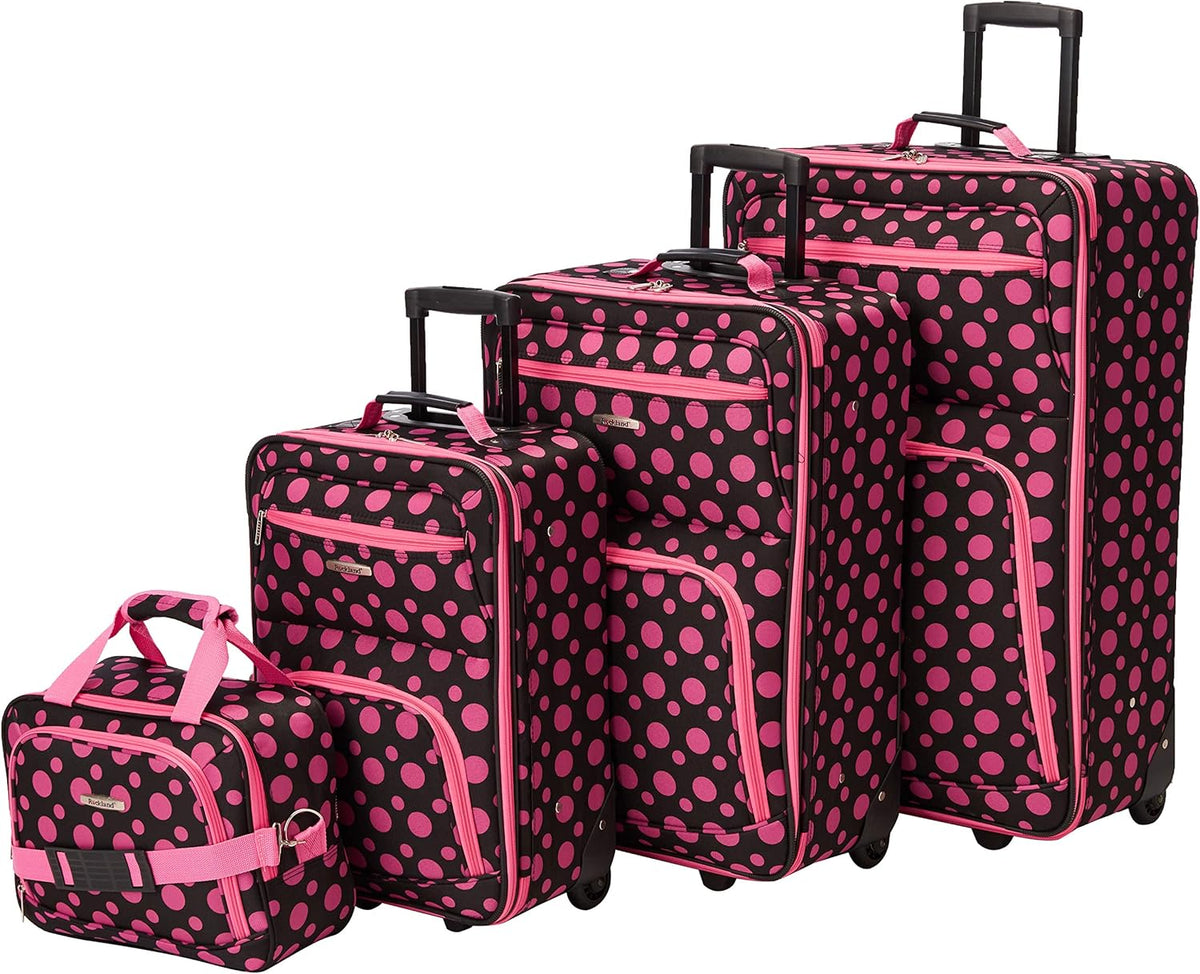Fashion Softside Upright Luggage Set, Expandable, Wheel, Telescopic Handle,Turquoise, (14/19) - Colors B