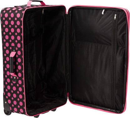 Fashion Softside Upright Luggage Set, Expandable, Wheel, Telescopic Handle,Turquoise, (14/19) - Colors B