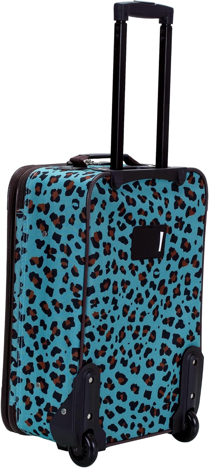 Fashion Softside Upright Luggage Set, Expandable, Wheel, Telescopic Handle,Turquoise, (14/19) - Colors B