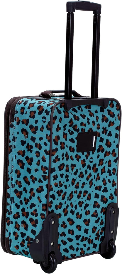 Fashion Softside Upright Luggage Set, Expandable, Wheel, Telescopic Handle,Turquoise, (14/19) - Colors B