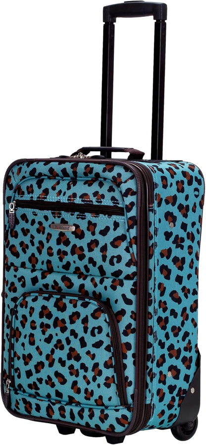 Fashion Softside Upright Luggage Set, Expandable, Wheel, Telescopic Handle,Turquoise, (14/19) - Colors B